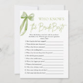 Bow Who Knows De Bruid Beste Vrijgezellenfeest Spe Kaart (Voorkant)