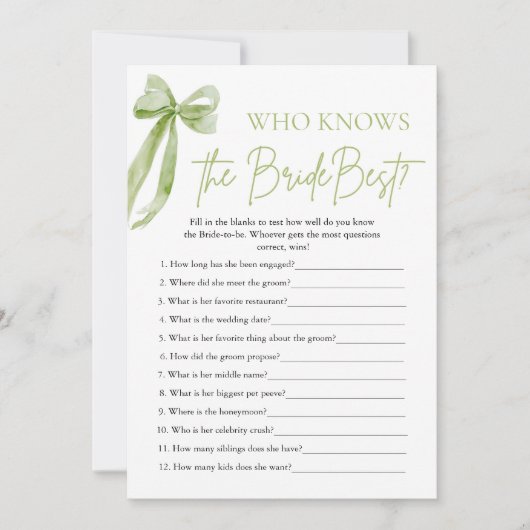 Bow Who Knows De Bruid Beste Vrijgezellenfeest Spe Kaart (Voorkant)