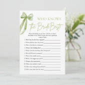 Bow Who Knows De Bruid Beste Vrijgezellenfeest Spe Kaart (Staand voorkant)
