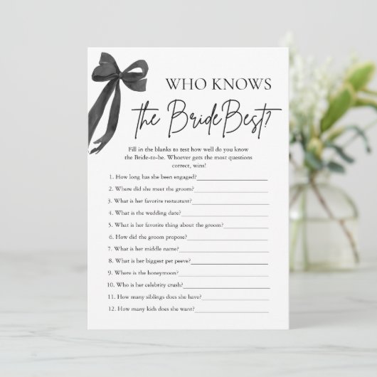 Bow Who Knows De Bruid Beste Vrijgezellenfeest Spe Kaart (Staand voorkant)