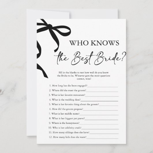Bow Who Knows De Bruid Beste Vrijgezellenfeest Spe Kaart (Voorkant)