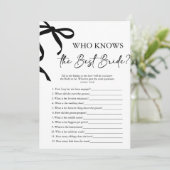 Bow Who Knows De Bruid Beste Vrijgezellenfeest Spe Kaart (Staand voorkant)