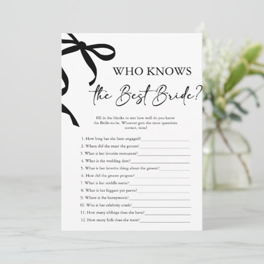 Bow Who Knows De Bruid Beste Vrijgezellenfeest Spe Kaart (Staand voorkant)