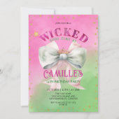 Bow Wicked Birthday Party  Invitation Kaart (Voorkant)