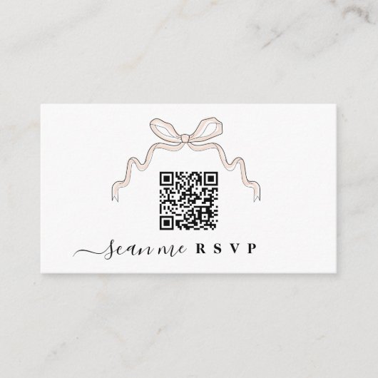 Bow Wildbloemen Bruiloft Website invoegen QR CODE Informatiekaartje (Voorkant)