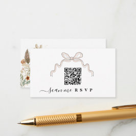 Bow Wildbloemen Bruiloft Website invoegen QR CODE Informatiekaartje