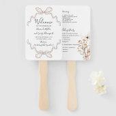 Bow Wilde bloei bruiloft programma fan Handwaaier (Voorkant en achterkant)