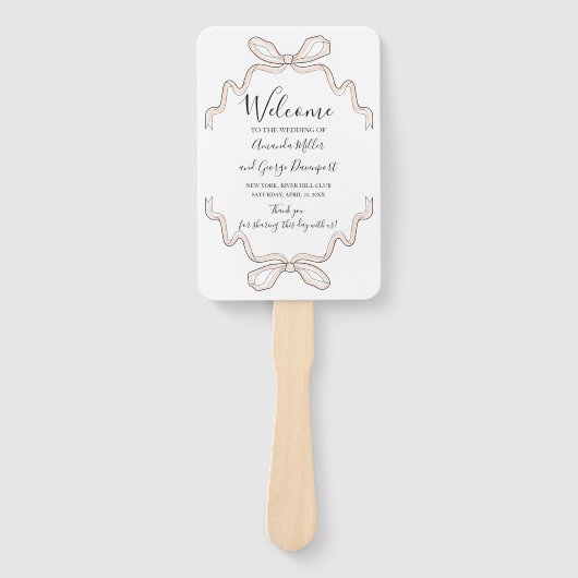 Bow Wilde bloei bruiloft programma fan Handwaaier (Voorkant)