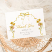 Bow wilde bloem Baby shower Dank u kaart