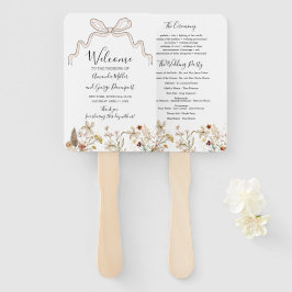 Bow Wildflowers huwelijksprogramma fan Handwaaier
