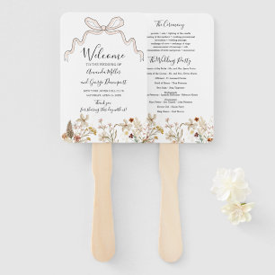 Bow Wildflowers huwelijksprogramma fan Handwaaier