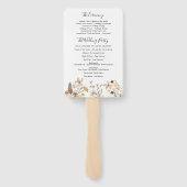 Bow Wildflowers huwelijksprogramma fan Handwaaier (Achterkant)