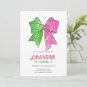 Bow Witches Girl Birthday Magical Party  Kaart (Staand voorkant)