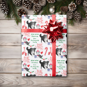 Bow Wow Border Collie Kerstmis Cadeaupapier