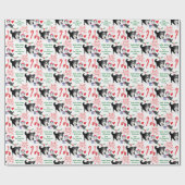 Bow Wow Border Collie Kerstmis Cadeaupapier (Vlak)