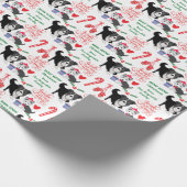 Bow Wow Border Collie Kerstmis Cadeaupapier (Hoek)