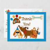 Bow Wow Dog Bedankt Briefkaart (Voorkant / Achterkant)