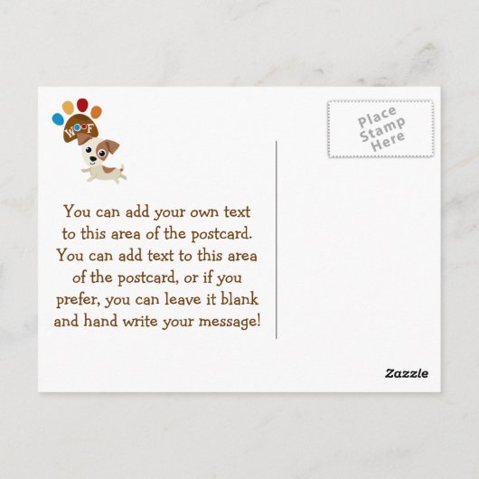 Bow Wow Dog Bedankt Briefkaart (Achterkant)