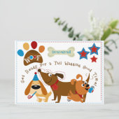 Bow wow hond verjaardag uitnodiging (Staand voorkant)