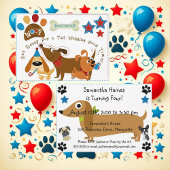 Bow wow hond verjaardag uitnodiging