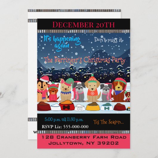 Bow Wow jaarlijkse kerstfeest Kaart (Voorkant / Achterkant)