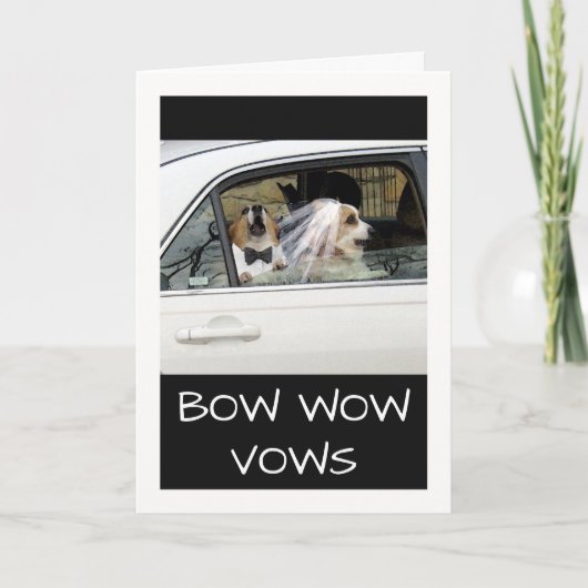 Bow Wow Vows Funny Wedding Vows Renewal Invite Kaart (Voorkant)