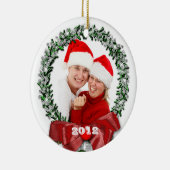 Bow Wreath Family Foto met Kerstmis 2012 Keramisch Ornament (Rechts)