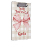 "Bowdacious" gingham met waterverf boog classic Klembord (Rechts)