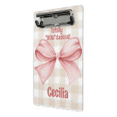 "Bowdacious" gingham met waterverf boog classic Mini Klembord (Angled2)