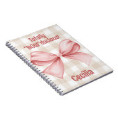 "Bowdacious" gingham met waterverf boog classic Notitieboek (Rechterzijde)