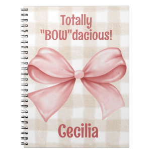 "Bowdacious" gingham met waterverf boog classic Notitieboek