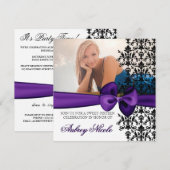 Bowed Damask Accented Invite [Paars] Kaart (Voorkant / Achterkant)