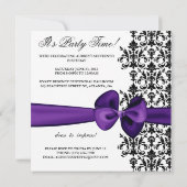 Bowed Damask Accented Invite [Paars] Kaart (Achterkant)