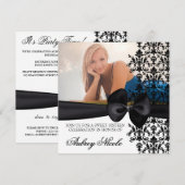 Bowed Damask Accented Invite [zwart] Kaart (Voorkant / Achterkant)