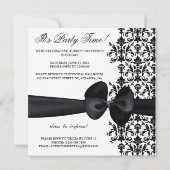 Bowed Damask Accented Invite [zwart] Kaart (Achterkant)