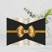 Bowed Damask Invite [Gold] Kaart (Staand voorkant)