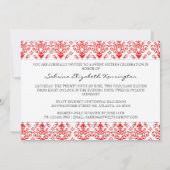 Bowed Damask Invite [Red] Kaart (Achterkant)
