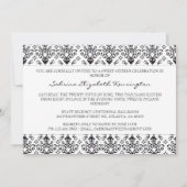 Bowed Damask Invite [Zwart-wit] Kaart (Achterkant)