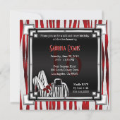 Bowed Zebra Stiletto Hiel Black White Sweet 16 Kaart (Achterkant)