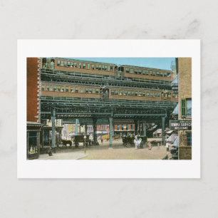 Bowery and Doubledeck Elevated, New York Briefkaart