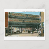 Bowery and Doubledeck Elevated R.R., NYC Briefkaart (Voorkant)
