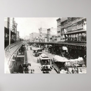 Bowery in Canal Street New York City 1895 Poster