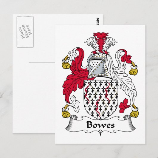 Bowes Family Crest Briefkaart (Voorkant / Achterkant)