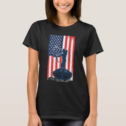 Bowfish American Flag Fish Bow Hunting T-shirt (Voorkant)