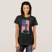 Bowfish American Flag Fish Bow Hunting T-shirt (Voorkant volledig)