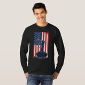 Bowfish American Flag Fish Bow Hunting T-shirt (Voorkant volledig)