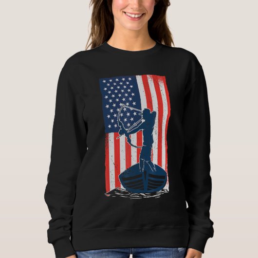 Bowfish American Flag Fish Bow Hunting Trui (Voorkant)