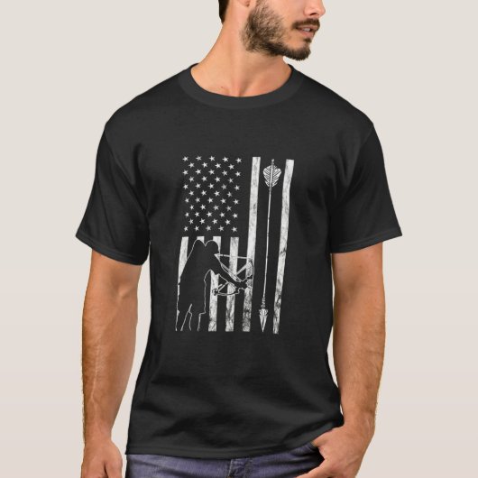 Bowfish Flag America Bowfisher Arrow Fish Bow H T-shirt (Voorkant)