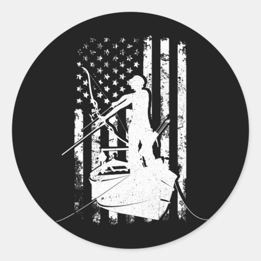 Bowfish  Kijk naar de Amerikaanse vlag jacht Ronde Sticker (Voorkant)
