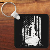 Bowfish  Kijk naar de Amerikaanse vlag jacht Sleutelhanger (Voorkant)